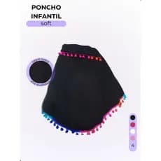 Poncho Infantil Casaco Inverno Soft Estilo Capa Pelerine Pompons Roupa de Frio