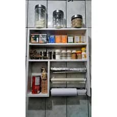Nicho Porta Temepero Com 3 Suportes Papel Aluminio Toalha filme Prateleira Para Cozinha