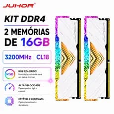 [COR BRANCA COM RGB] Memória DDR4 32GB COM RGB KIT (2x16GB) 3200MHZ DESKTOP CL18 1.35V  XMP 2.0
