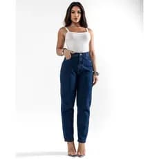 Calça Consiência Jeans Feminina Modelo Mom com Cintura Alta