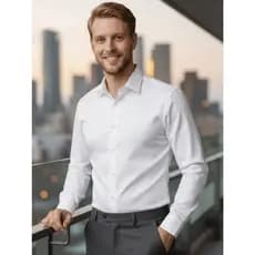 Camisa Social Masculina Slim Manga Longa Premium Com Elastano Camisa Para Escritório