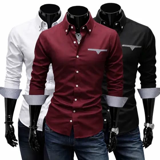 Camisa Social Masculina Slim Fit Manga Longa 60% Algodão, confortável, respirável e elegante