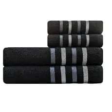 Kit 4 Toalhas de Banho e Rosto Ônix 100% Algodão Alta Absorção Macia 2 Banho + 2 Rosto