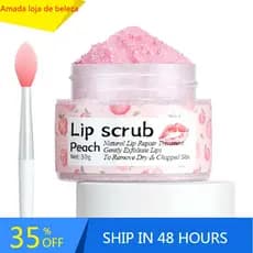 Esfoliante Para Os Lábios De Pêssego Fade Linhas Labiais Anti-Secagem Remoção De Pele Morta Cuidados Com A Hidratação