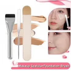 Espátula De Maquiagem De Aço Inoxidável Misturadora Stick Foundation Conjunto De Escova De Pigmentos Creme De Sombra Ferramenta De Contorno Facial