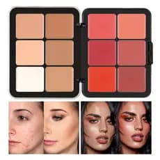 Caixa De Ferro De 12 Cores Corretivo Blush Cream Matte Destaque Maquiagem All-in-one Paleta