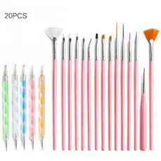 kit pincéis para decoração de unha 20 unidades