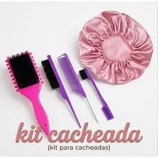 kit para cabelo cacheado Escova para fitagem + touca de cetim + acessório para Baby Hair