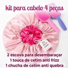Escovas para cabelo / kit para cabelos , touca de cetim chuchas de cetim + 2 escovas