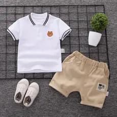 Fato de manga curta para crianças, Summer Boy Top + Shorts Fato de 2 peças, Roupa infantil