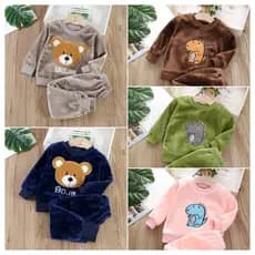 Conjunto Pijama de Flanela para Crianças de 0-6 anos de idade