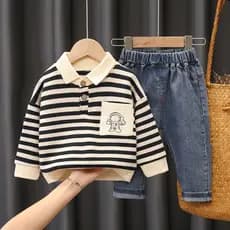 Crianças primavera outono roupas de manga comprida terno, menino moletom + calças terno de 2 peças,