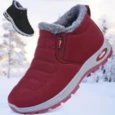 Senhoras mantêm botas de neve de lã quente, solas antiderrapantes, botas macias e confortáveis para manter o calor à pro
