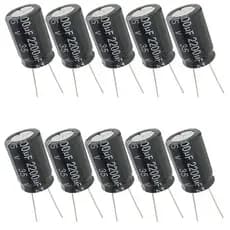 Kit 10 Unidades – Capacitor Eletrolítico 2200µF x 35V (105°C)