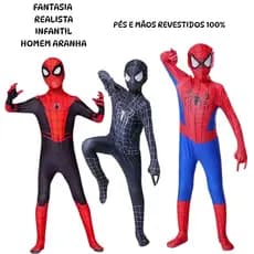 FANTASIA HOMEM ARANHA INFANTIL REALISTA MACACAO DE FANTASIA MENINO