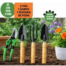 Kit Completo de Jardinagem 4 Peças com Tesoura de Poda conjunto para jardim flor plantas ferramentas para areia adubo