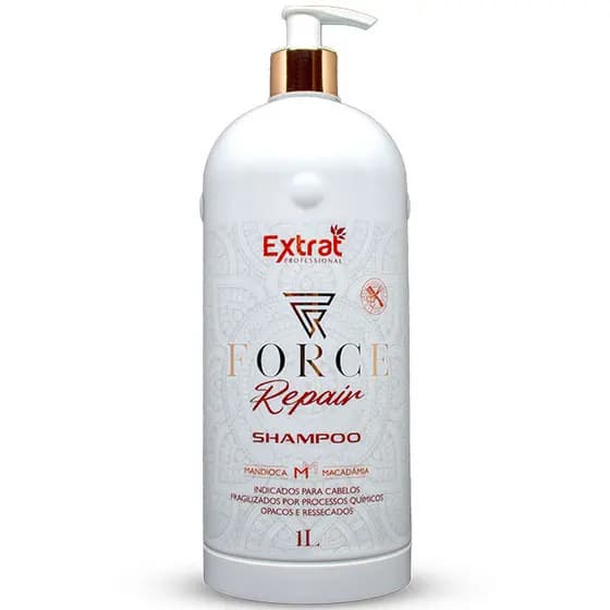 Shampoo Fortalecedor Brilho Força Controle de Oleosidade Anti Frizz Tratamento Restaurador Extrat 1L