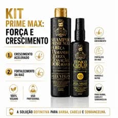 Kit Antiqueda Shampoo e Tônico Capilar Crescimento Força e Brilho Prime Max look for men