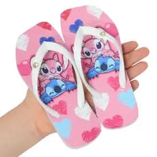 Chinelo Infantil Feminino  Personagens Praia Dia Dia Promoçao Chinelo Correia Branca ponto de Luz.