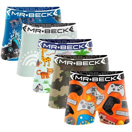 KIT 10 CUECAS BOXER BOX INFANTIL MICROFIBRA