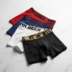 Kit 4 Cuecas Boxer Box Adulto Forro em Algodão MR.BECK