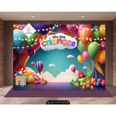 Painel  Tecido Fundo Foto 3d 2,20x1,60 Dia Das Crianças