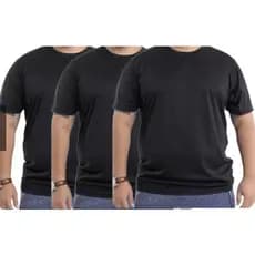 CAMISETAS MASCULINA KIT  3 CAMISETAS PLUS SIZE POLIESTER HELANCA Masculina - Treino Academia Esportes Exercícios Corrida