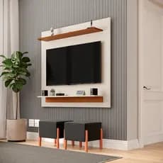 Painel Home Estante Paris para TV até 32 Polegadas com 2 Prateleiras Luxo Moderno Quarto Sala