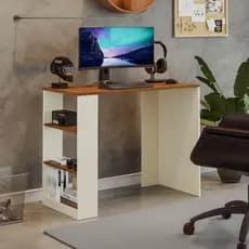 Escrivaninha Office Mesa Gamer para Computador 3 Nichos Quarto Escritório Moderno