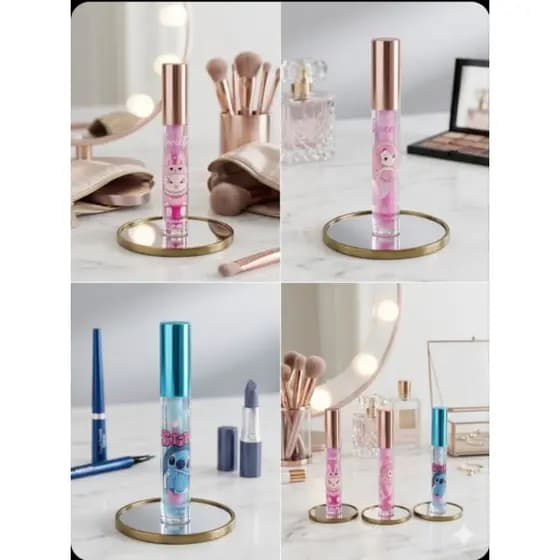 Lip Oil Sweet Hidratante Labial Gloss Brilho Espelhado Personagens Fofos Sereia e Stitch gloss labial hidratante labial