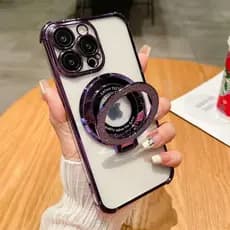 Capa Para iPhone 15 14 13 12 11 X XS Max XR 7 8 6 6S Pro Plus De Telefone Galvanizada De Quatro Cantos Com Suporte De gl