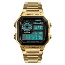 SKMEI 1335 relógio digital de aço inoxidável impermeável relógio eletrônico esportivo masculino