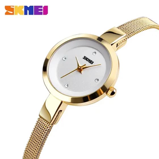SKMEI 1390 Relógio De Quartzo Elegante De Luxo Para Mulheres Pulso Feminino Ultrafino À Prova D'água