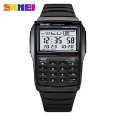 SKMEI 2255 Relógio Calculadora Esportiva Homem Dupla Contagem Reversiva Relógio Livro de Telefone