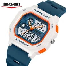 SKMEI 2641 Dual Display Digital Relógio Homem Impermeável Militar Countdown Homem Relógio Alarme
