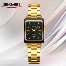 SKMEI 2566 Luxo Senhora Relógio De Quartzo Presente Data Impermeável Relógio De Aço Inoxidável