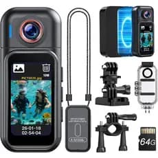 Câmera De Ação Com 64gb Incluída WiFi 1080P À Prova D'água Mini Esportiva De 30M Lente Grande Angular De 120