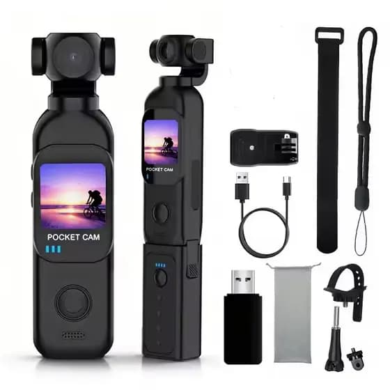 Câmera De Ação , 1080p Ultra HD Pocket 270 ° Lente Giratória , Estabilização WiFi E EIS Com Cápsula De Carregamento Rápi