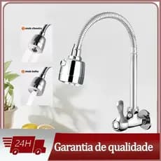 Torneira de cozinha gourmet montado na parede na parede 360° rotativo