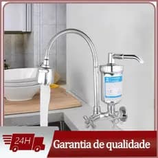 Cozinha na torneira da parede filtro de aço inoxidável filtro de algodão prata