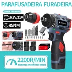 16.8V/21V Parafusadeira 2 Baterias Furadeira Ferramentas sem escova