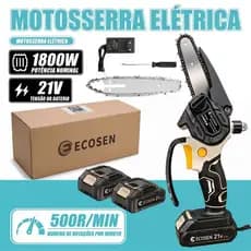Mini Motosserra Eletrica 21v Leve E Portátil 6/ 8 Polegada