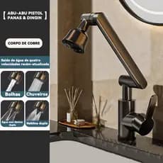 Metal Torneira de 1080° graus giratória de água quente e fria torneira de cozinha moderna giratória para Com mangueira