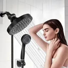 Chuveiro Moderno E Ducha Manual De Parede Com Desviador Kit Completo Cor Fosco prata