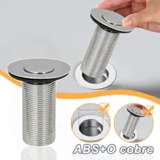 Válvula Click Up Luxo Inteligente Inox  Para Cubas Porcelana e Vidro