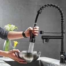 Torneira Cozinha Gourmet Monocomando Com Spray Extensor-preto