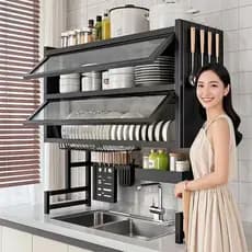 2camadas Escorredor Louça Cozinha Suspensa Autosustentavel Pia Rack porta armário Qualidade Pra Cozinha
