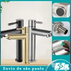 Torneira  Banheiro lavabo cuba 1/2 inox escovado sus304 bica moderna