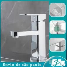 Torneira Banheiro Luxo Quadrada 1/4 Volta Preta Bancada Pia Banheiro Alto Padrão