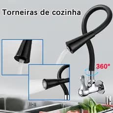 Torneira De Parede Gourmet Cozinha Banheiro Preta Vermelho e ajustável Flexível